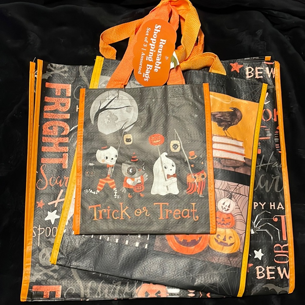 Halloween reusable totes 3 different sizes